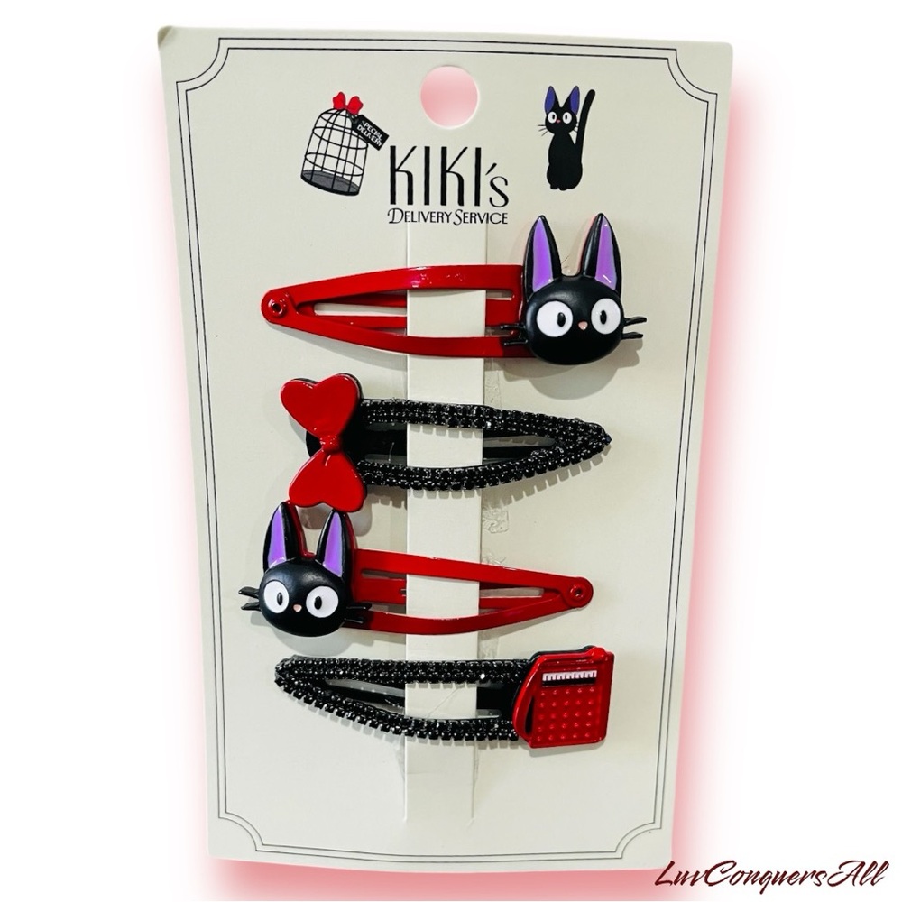 Studio Ghibli Kiki's Delivery Service Jiji Icon Hair Clip Set